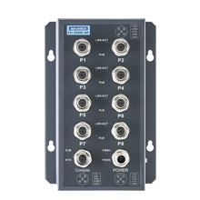 EN50155 M12 8FE PoE Managed Switch, 24~48VDC
